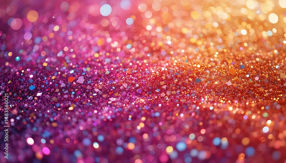 Poster sparkling glitter texture background with abstract bokeh effects and vibrant gradient colors for fes