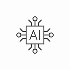 ai chip icon icon sign vector