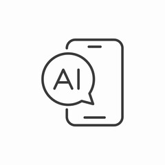 ai chat interface icon sign vector