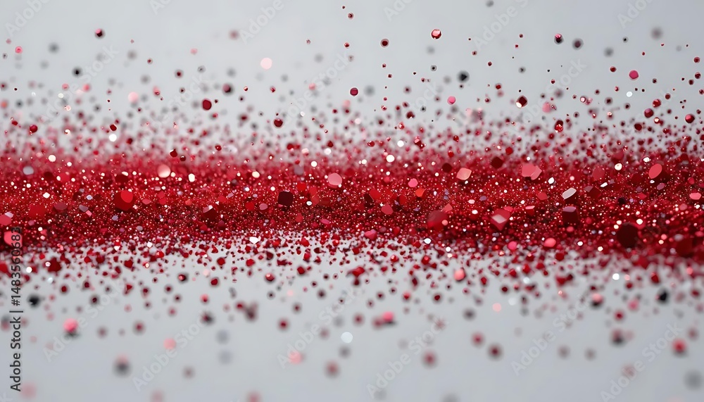 Poster sparkling red glitter explosion on a white background creating a festive and celebratory atmosphere 