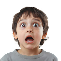 realistic photo of a scared child close-up
