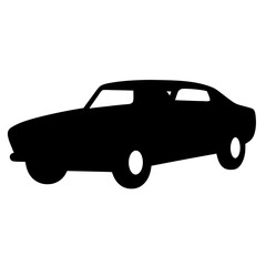 Classic Muscle Car Silhouette Illustration Black and White Image