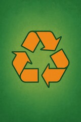 recycle symbol on green background