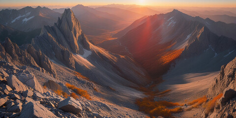 sunrise in the mountains