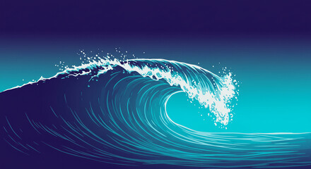 abstract blue background. Wave background