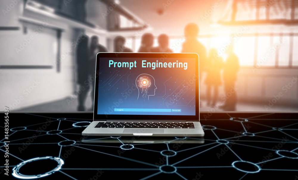 Poster generative ai virtual assistant tools for prompt engineer and user for ease of engage artificial int