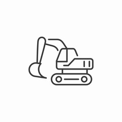 excavator construction heavy icon sign vector