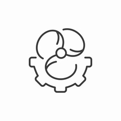 fan gear engineering icon sign vector