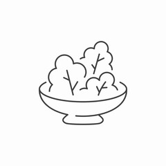 fresh leafy salad icon sign vector