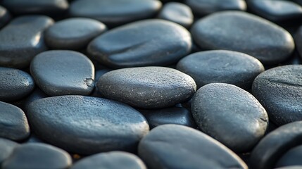 Close-up of dark grey gravel texture. .