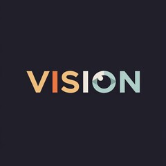 VISION eye logo, Insight symbol design, Future perspective mark, Optical brand, Foresight graphic