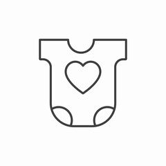 heart baby onesie icon sign vector