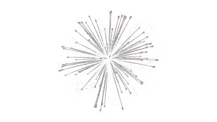 Obraz premium Silver glitter fireworks isolated on transparent background