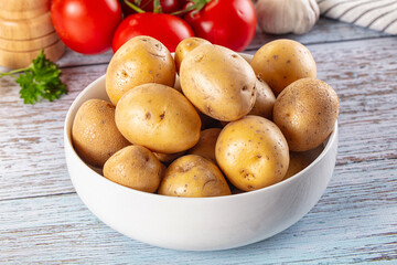 Uncooked raw yellow baby potato