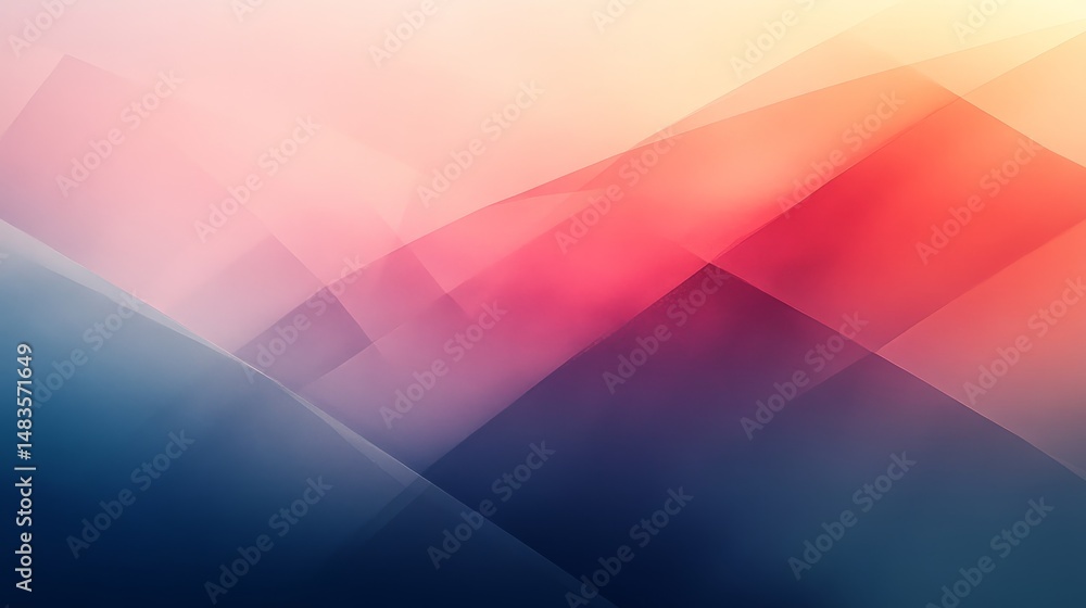 Poster abstract design with soft color transitions and geometric shapes.