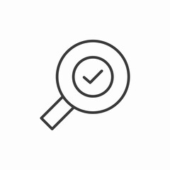 magnifying glass checkmark icon sign vector