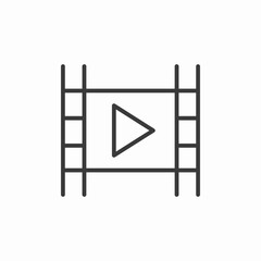 movie play button video icon sign vector