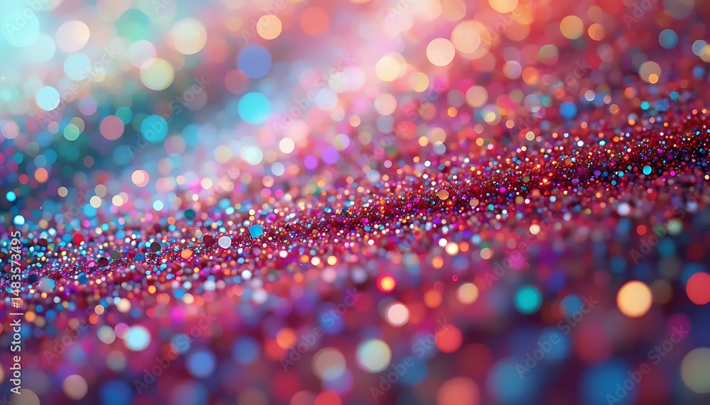 Poster abstract glitter explosion background design with bokeh effect, shimmering light particles, and spar