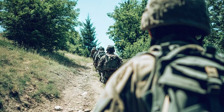 photo of army soldiers on patrol
