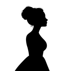 portrait woman, girl silhouette, vector