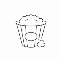 salty movie snack popcorn icon sign vector