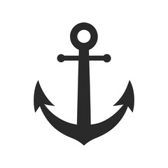 black anchor icon silhouette vector