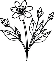 Elegant Black and White Floral Drawing