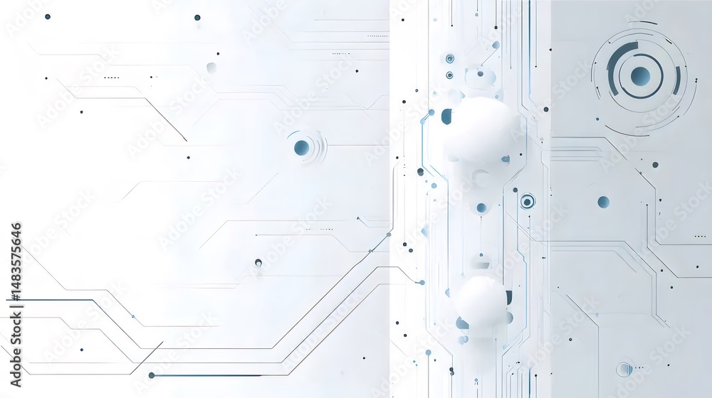 Aufkleber 白い幾何学的な背景未来的な技術的なデザイン抽象的なアートとテクスチャのグラフィックス