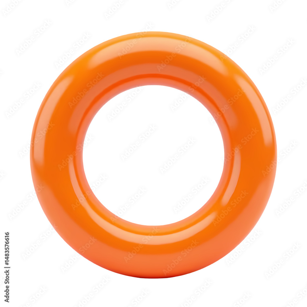 Poster orange ring abstract background texture and shape isolated on transparent background