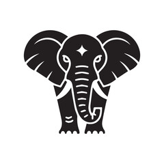 black elephant pictogram, with white background, Vector