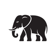 black elephant pictogram, with white background, Vector