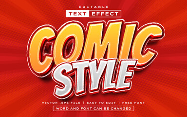 Comic Style 3D editable text effect in glossy style