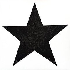 Five-Pointed Star Shape on White Backdrop, Artistic Minimalist Design, Dark Geometric Form, Contemporary Ornament, Black and White Aesthetic.