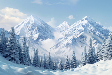 snow covered mountains