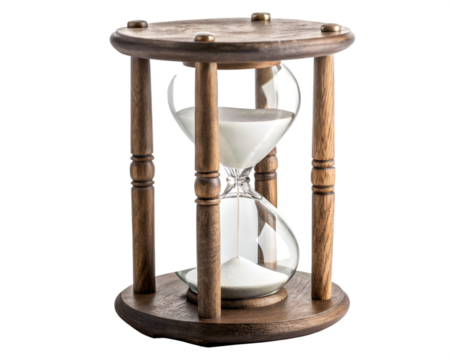 Traditional hourglass timer on white