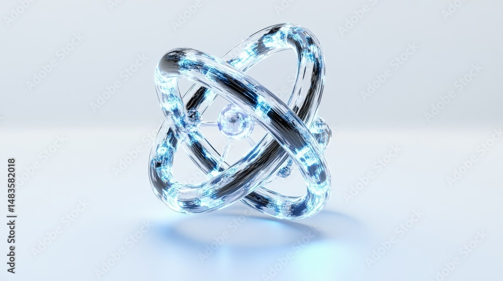 Poster abstract representation of an atomic structure.