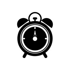 alarm clock with bell icon on white background
