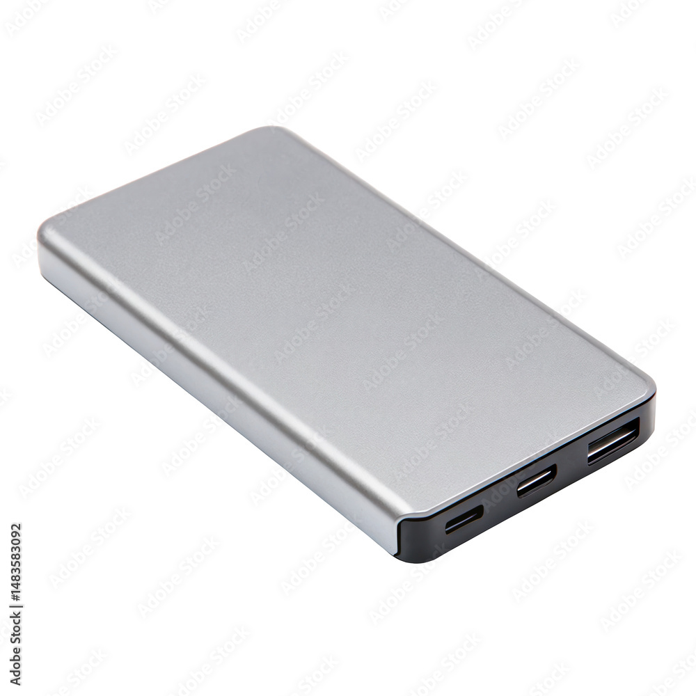 Poster external nvme ssd enclosure isolated on white background with transparent background, offering a sle