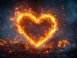 Fototapeta premium Fiery Heart of Passion
