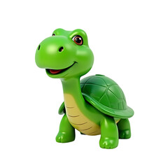 Fototapeta premium Cute Green Turtle Cartoon Image Download isolated on transparent background