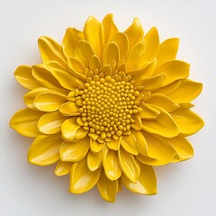 Glossy Yellow Flower Petals Arrangement Against Minimalist Background, Presenting Freshness and Elegant Design.