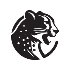 cheetah vector silhouette clip art logo illustration © MdBadal