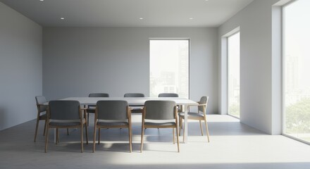 Fototapeta premium Modern Minimalist Conference Room Design