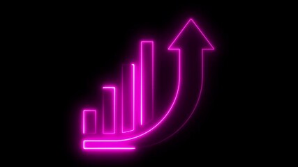 Neon line Up direction animated arrow .Animation of sweep arrow icon with neon sign business graph. business growth and success arrow infographics Business infographics business infographics  - Powered by Adobe