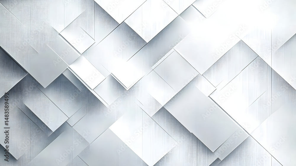 Poster abstract white background with texture pattern, layered geometric triangle shapes, white and grey gl
