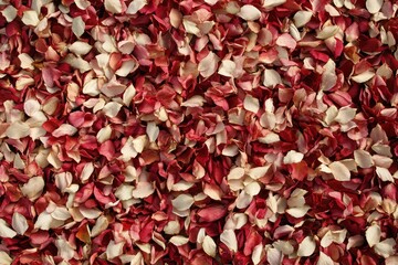 Rose petals scattered across a surface