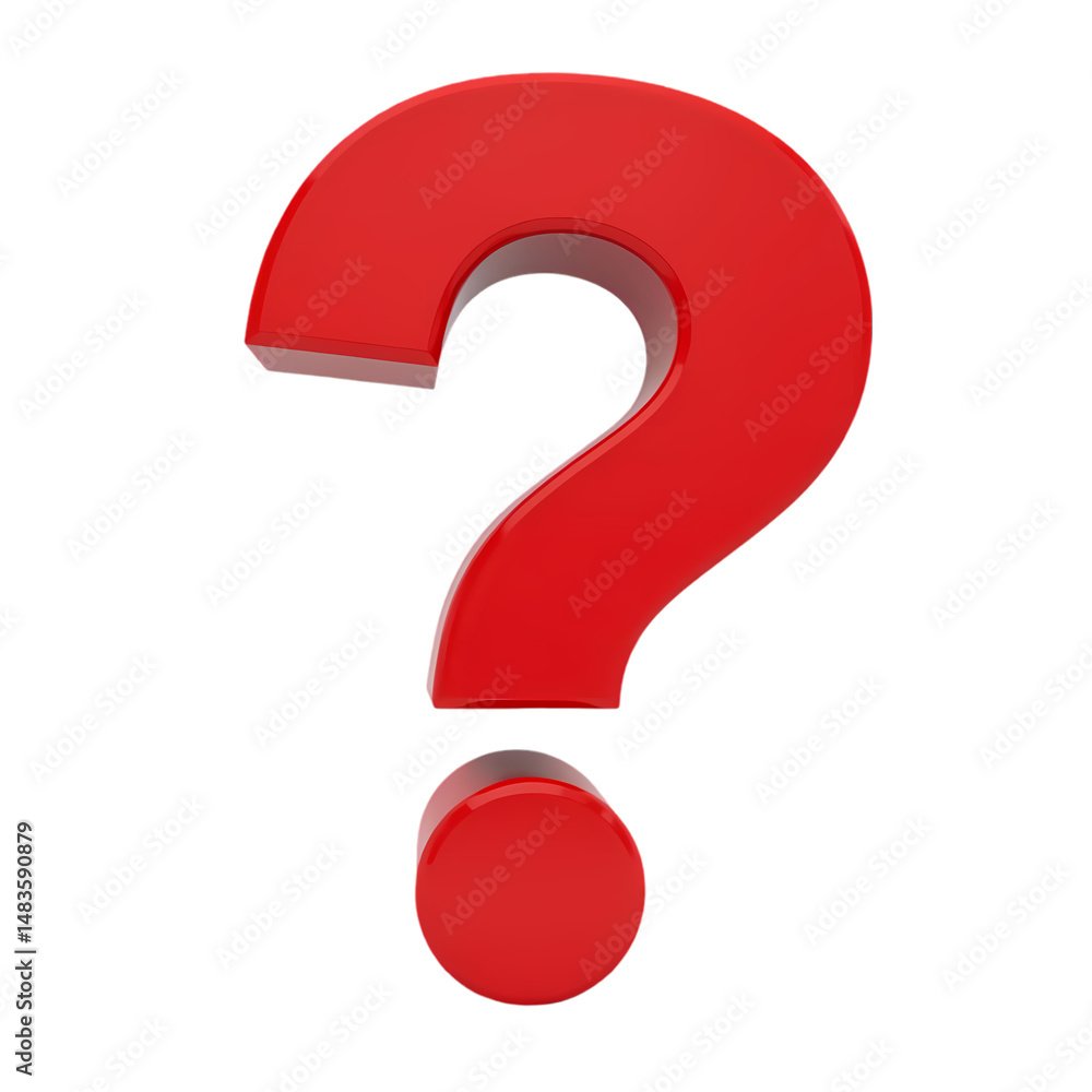 Poster red question mark highresolution image isolated on transparent background
