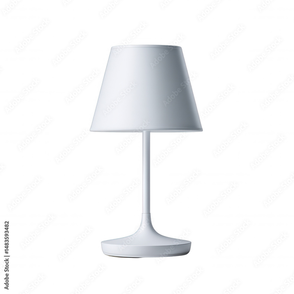 Aufkleber a minimalist white table lamp with a conical lampshade stands elegantly on a matching base providing