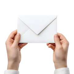 Fototapeta premium Hands Holding a Blank White Envelope