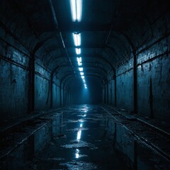 underground tunnel in the night